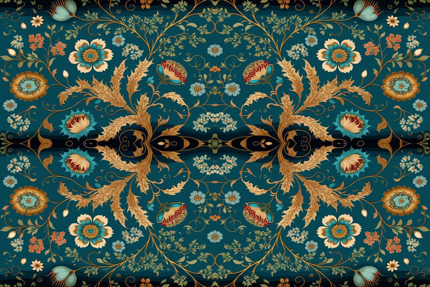 etnisk blommig sömlös mönster blå bakgrund. abstrakt traditionell folk antik stam- grafisk linje. textur textil- tyg indisk mönster. utsmyckad elegant lyx årgång retro stil. vektor