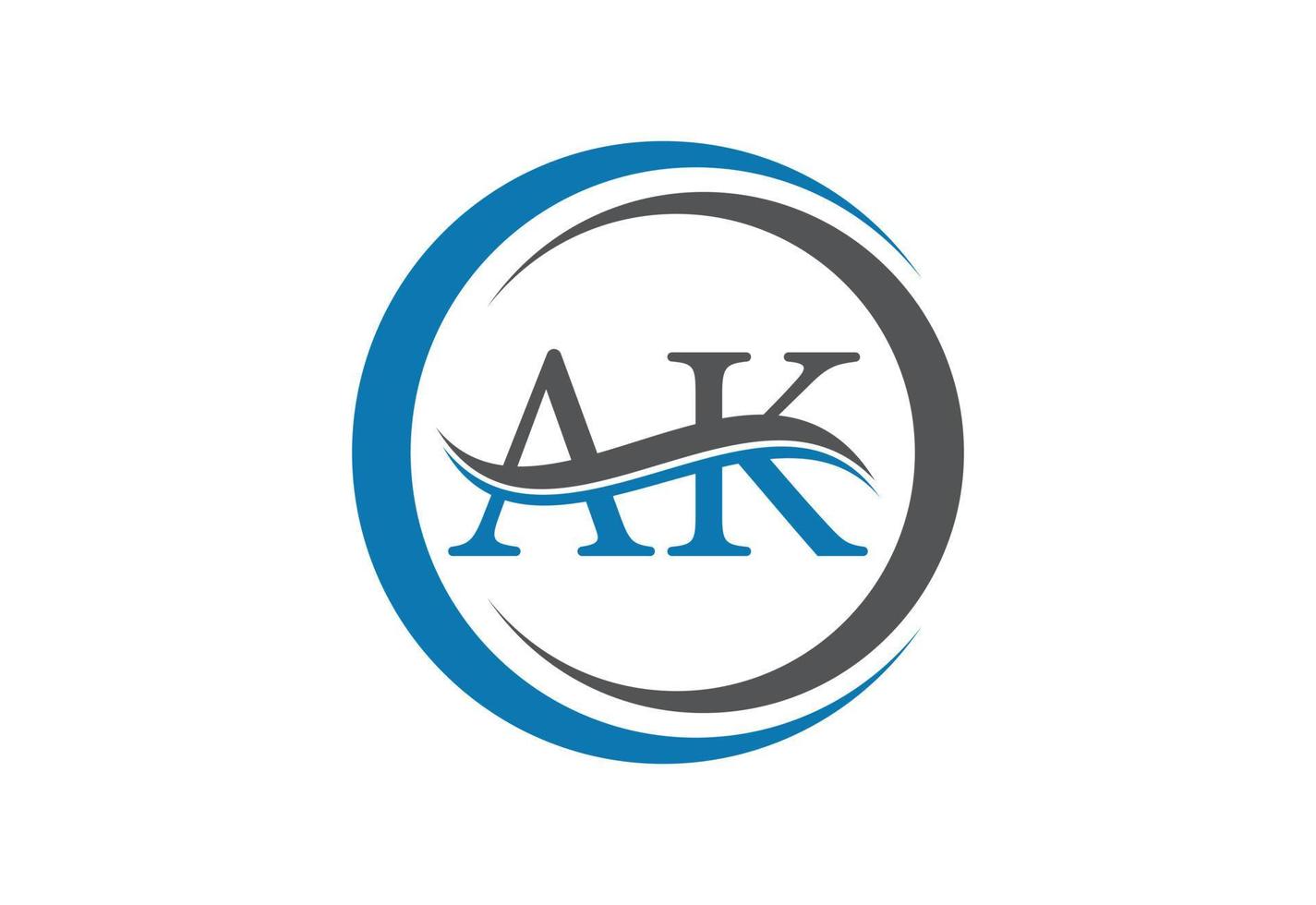 första ak brev logotyp design, vektor design begrepp