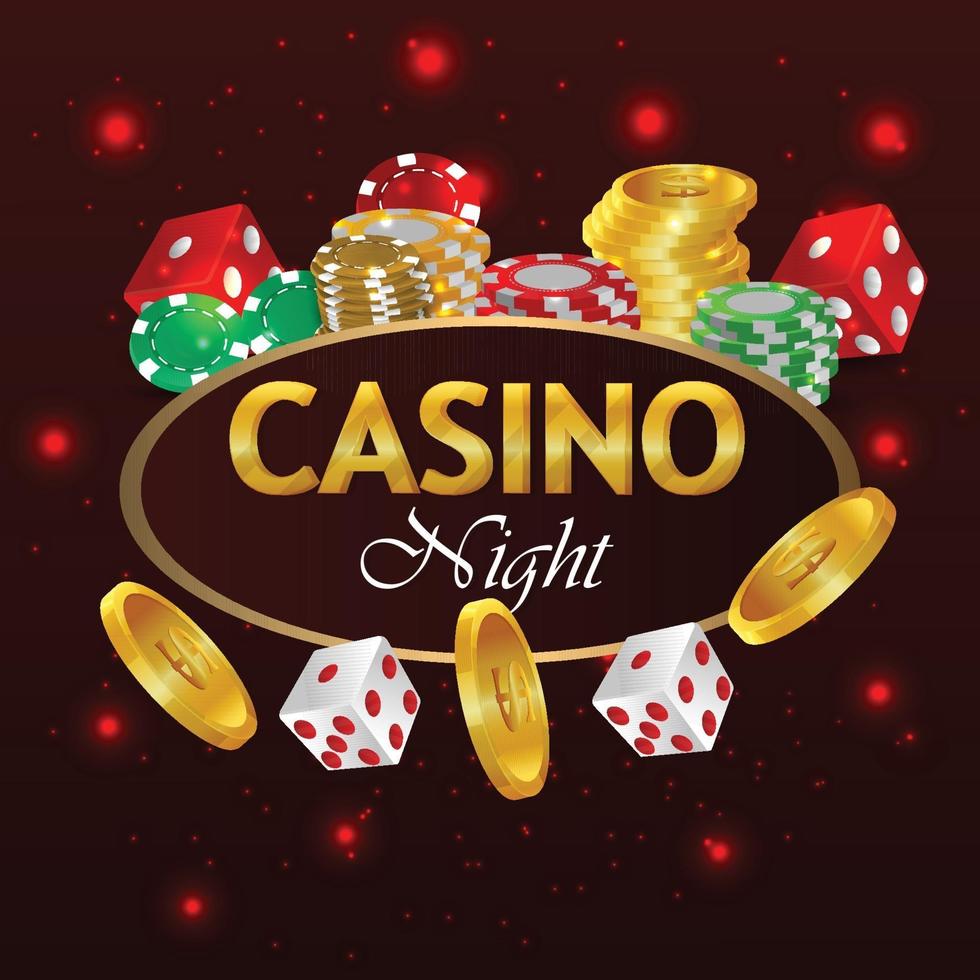 Casino Online Luxus-Glücksspiel Spiel Karten und Chip vektor