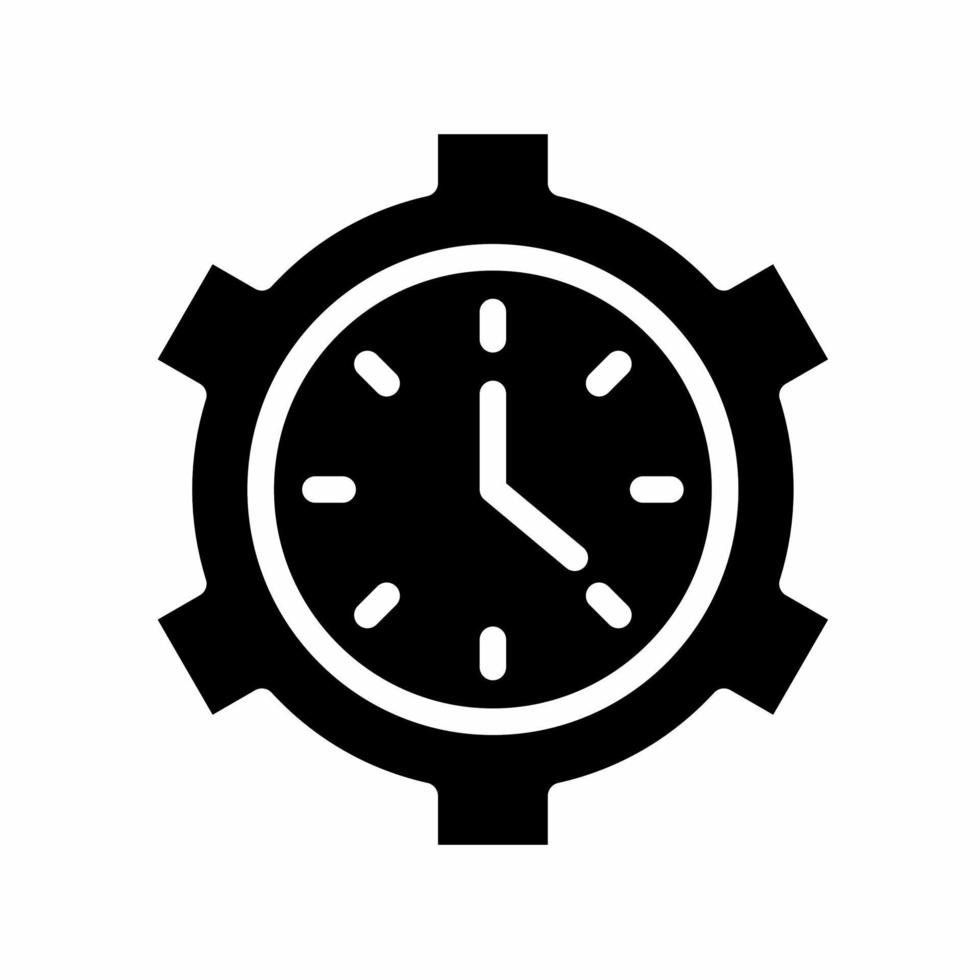 Uhr und Ausrüstung Symbol einfach Vektor Illustration.