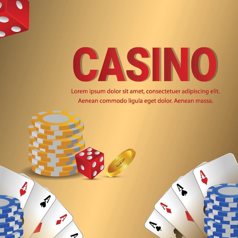 casino onlinespel med kasinoslot med färgglada marker vektor