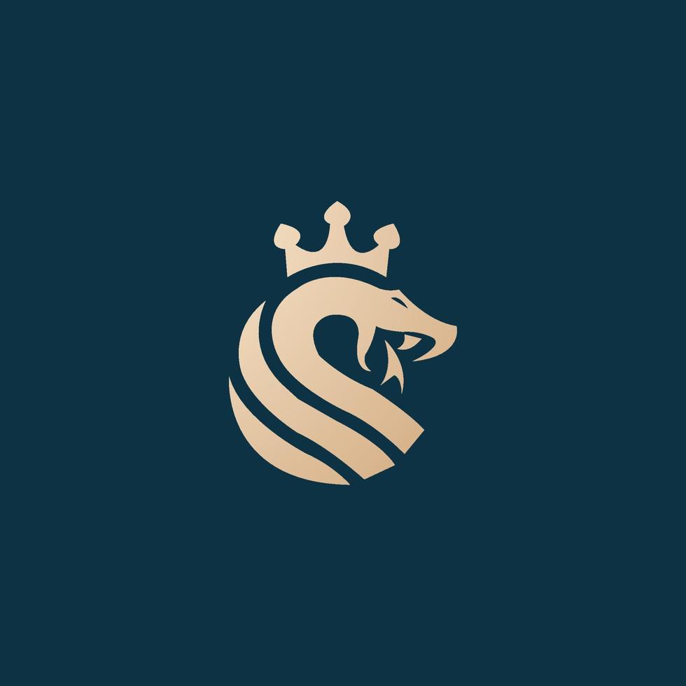 Luxus und modern König Kobra Logo Design vektor