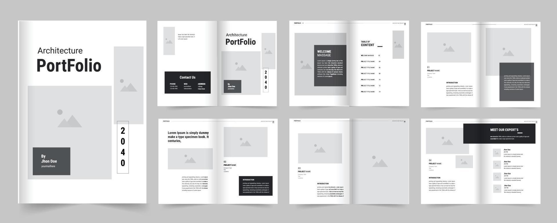 die Architektur Portfolio Innere Portfolio Design Vorlage, Portfolio Design vektor