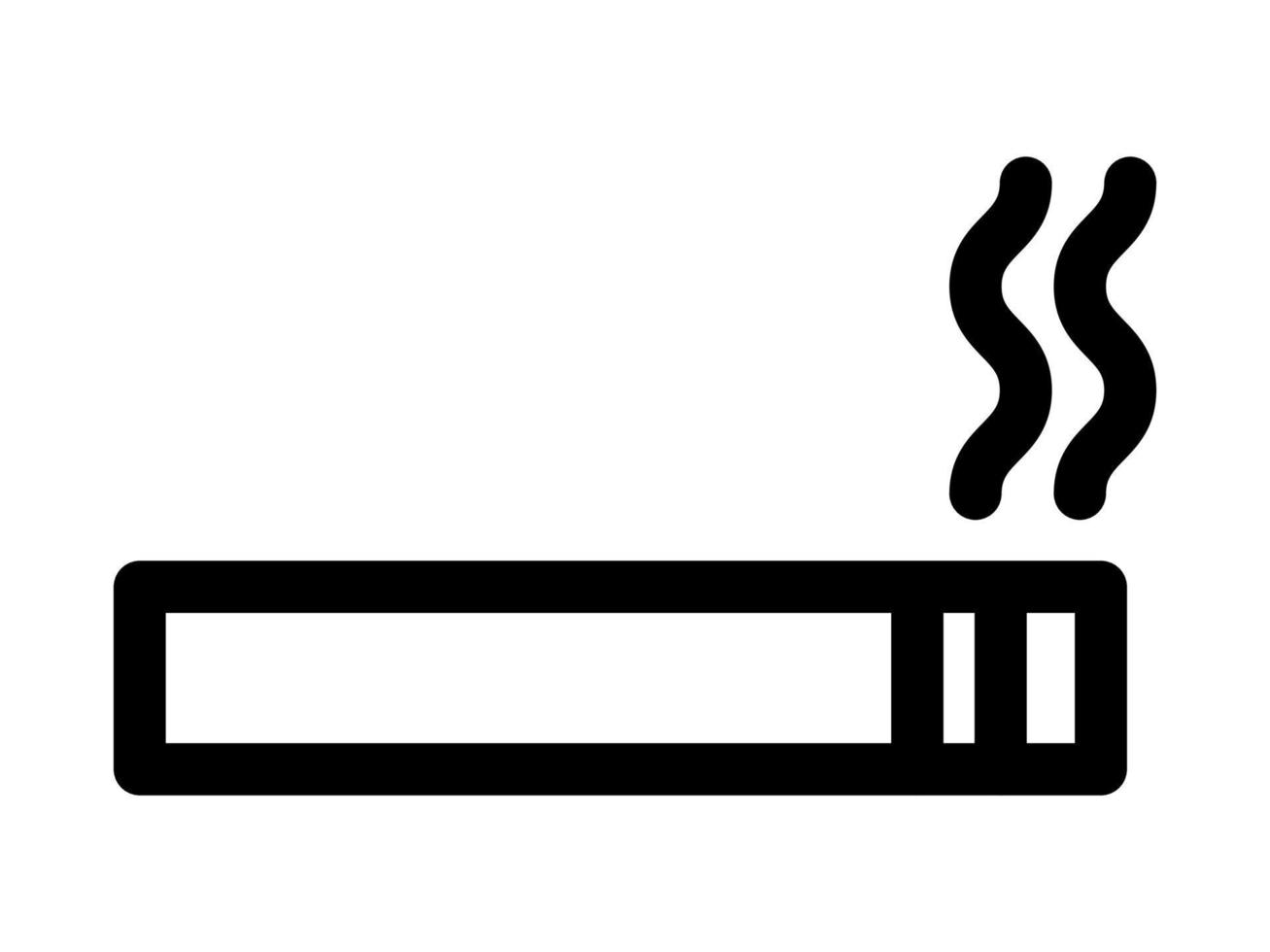 vektor rökning tillåten ikon. redigerbar stroke. cigarett tecken. rökning område. rökning zon symbol.