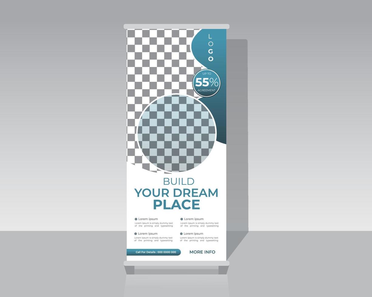 Reise-Rollup-Banner-Design-Vorlage vektor