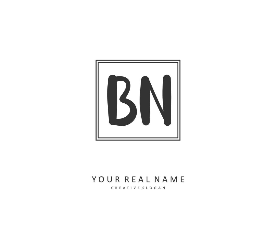 b n bn Initiale Brief Handschrift und Unterschrift Logo. ein Konzept Handschrift Initiale Logo mit Vorlage Element. vektor