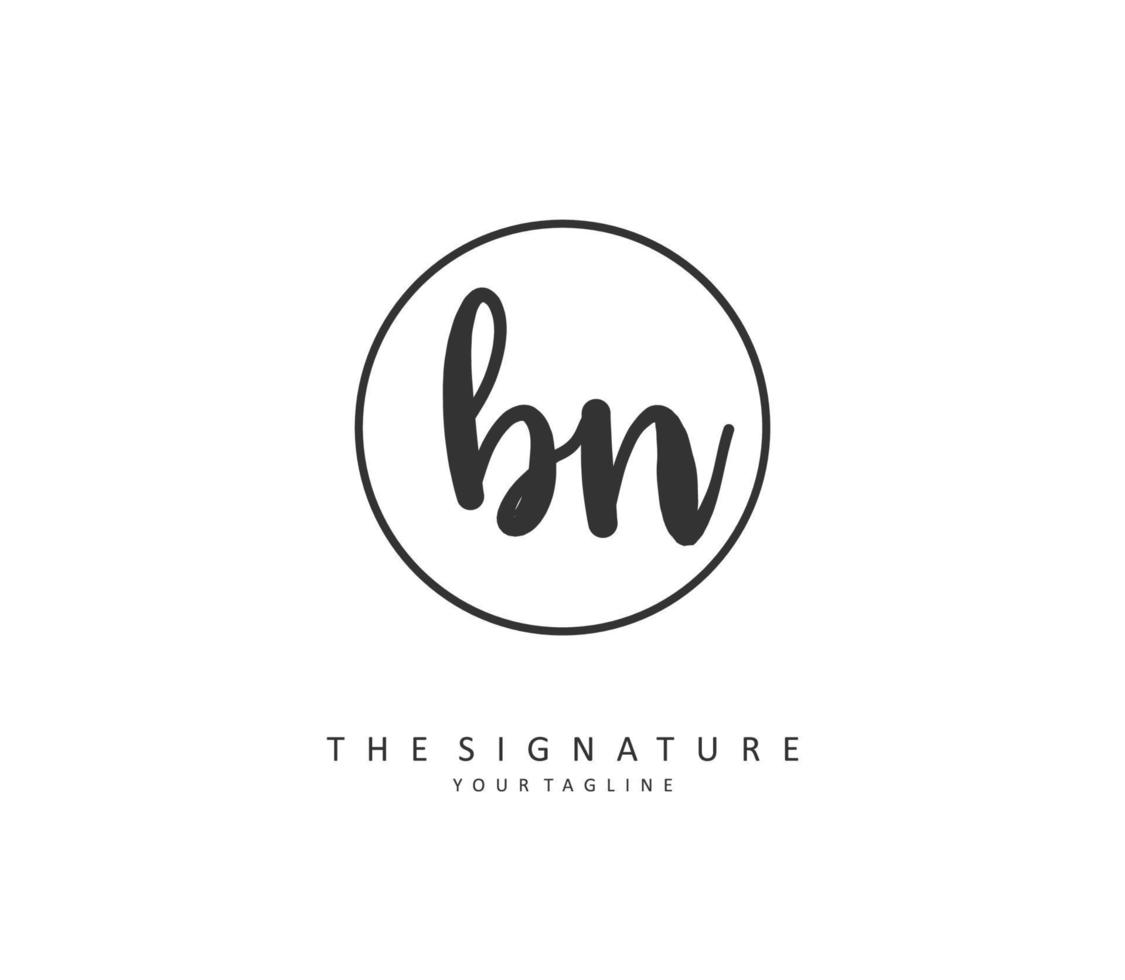 b n bn Initiale Brief Handschrift und Unterschrift Logo. ein Konzept Handschrift Initiale Logo mit Vorlage Element. vektor