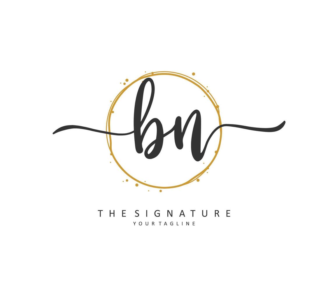 b n bn Initiale Brief Handschrift und Unterschrift Logo. ein Konzept Handschrift Initiale Logo mit Vorlage Element. vektor