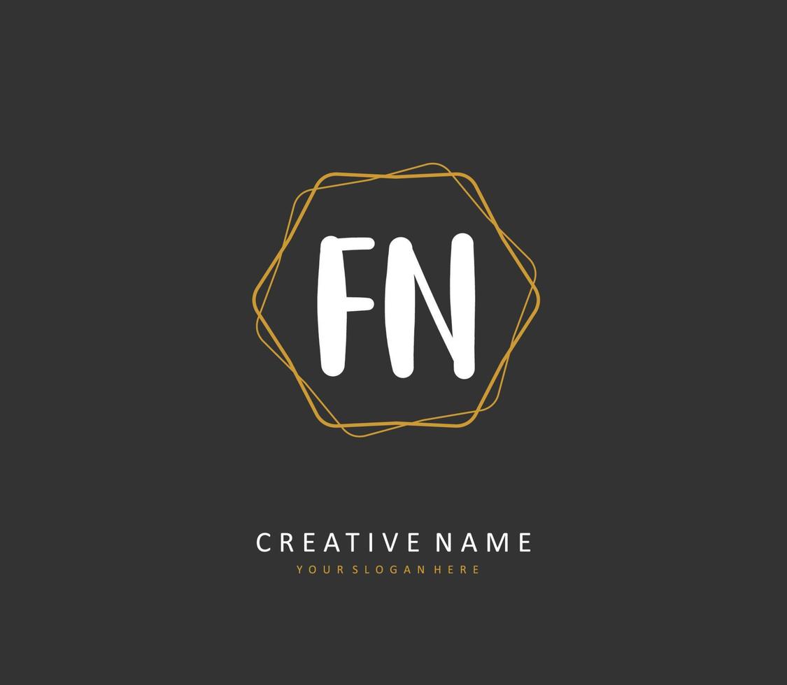 f n fn Initiale Brief Handschrift und Unterschrift Logo. ein Konzept Handschrift Initiale Logo mit Vorlage Element. vektor