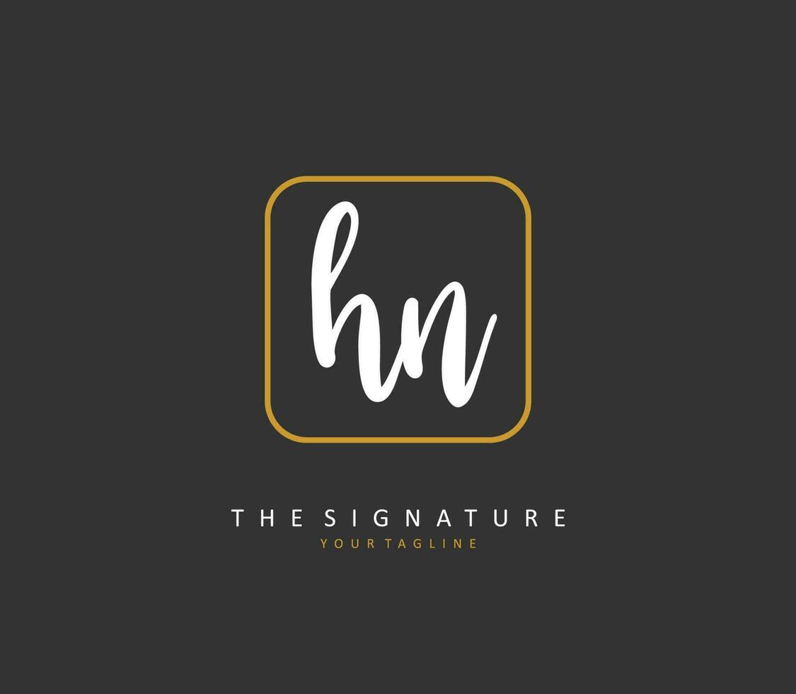 h n hn Initiale Brief Handschrift und Unterschrift Logo. ein Konzept Handschrift Initiale Logo mit Vorlage Element. vektor