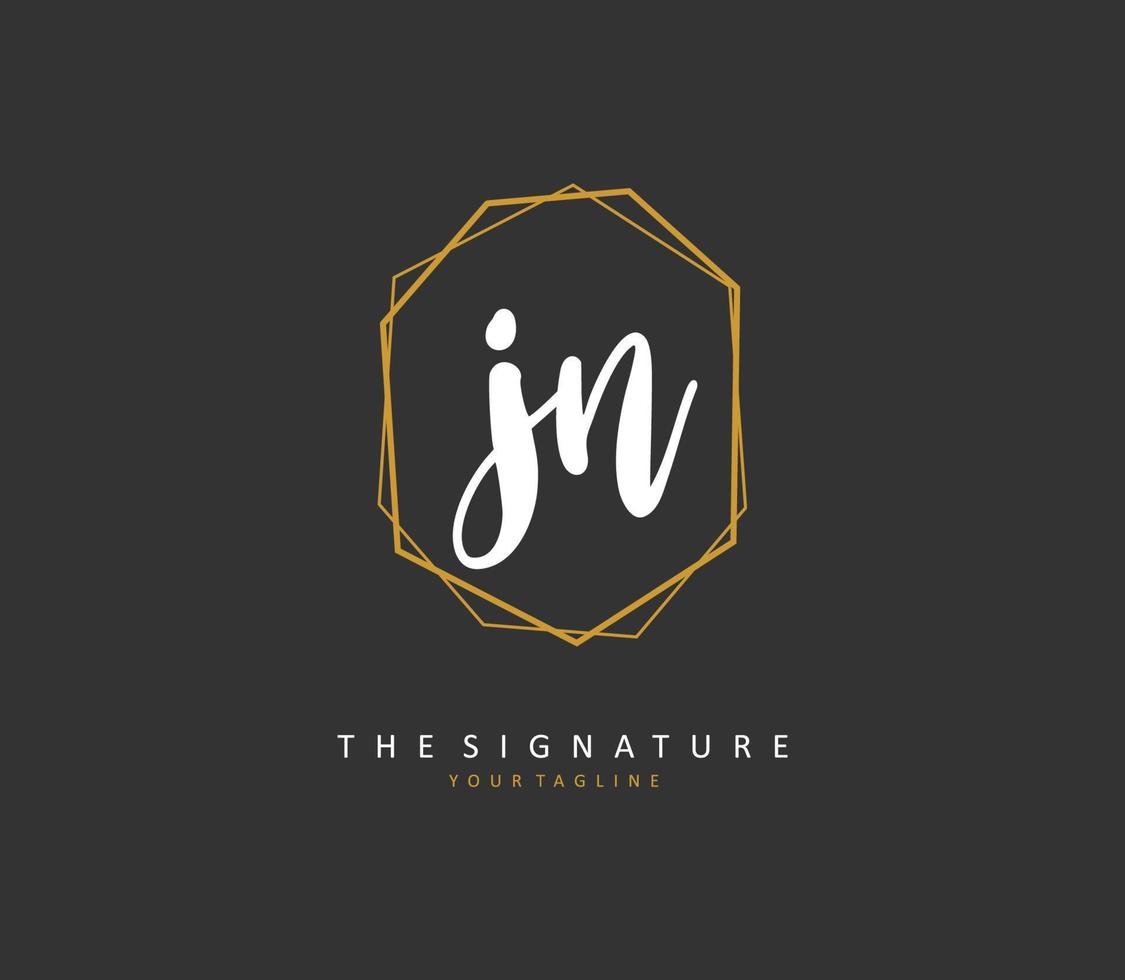 j n jn Initiale Brief Handschrift und Unterschrift Logo. ein Konzept Handschrift Initiale Logo mit Vorlage Element. vektor