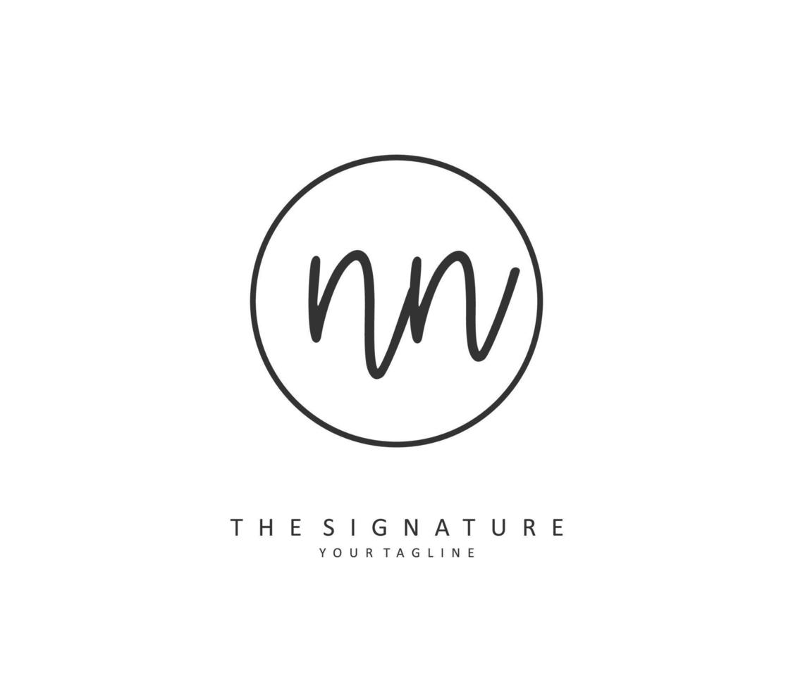 n nn Initiale Brief Handschrift und Unterschrift Logo. ein Konzept Handschrift Initiale Logo mit Vorlage Element. vektor