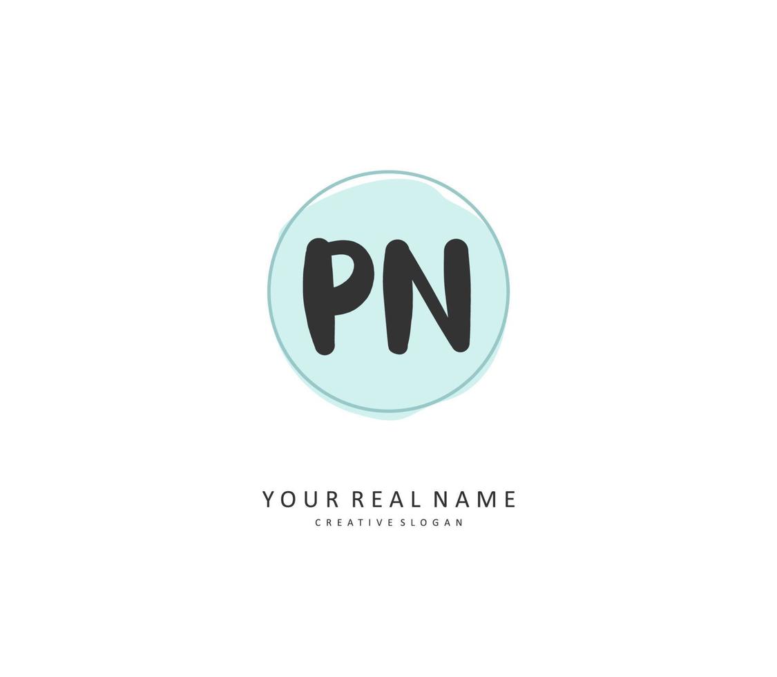 p n pn Initiale Brief Handschrift und Unterschrift Logo. ein Konzept Handschrift Initiale Logo mit Vorlage Element. vektor