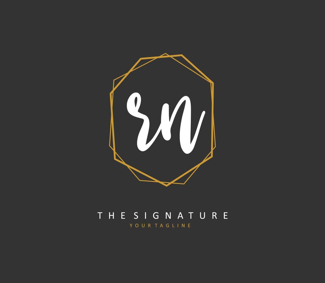 r n rn Initiale Brief Handschrift und Unterschrift Logo. ein Konzept Handschrift Initiale Logo mit Vorlage Element. vektor