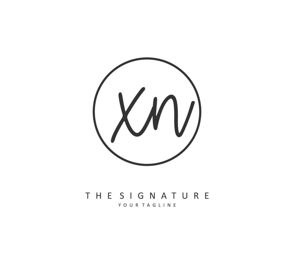 x n xn Initiale Brief Handschrift und Unterschrift Logo. ein Konzept Handschrift Initiale Logo mit Vorlage Element. vektor