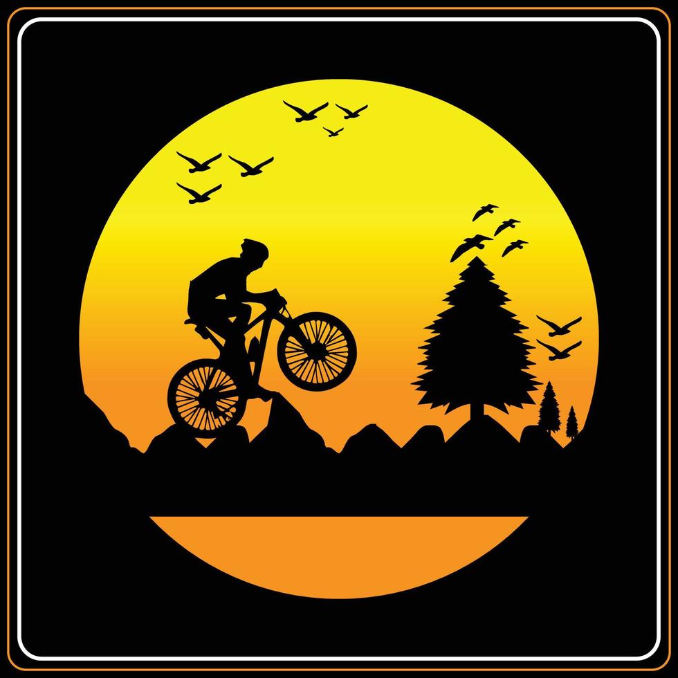 Fahrrad und Radfahren T-Shirt Designs Vektor Berg Fahrrad Jahrgang Fahrrad T-Shirt Design