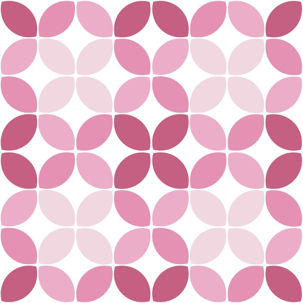 modern minimalistisch geometrisch nahtlos Muster, gerundet Formen, Blätter im Rosa Farbe planen auf ein Weiß Hintergrund vektor