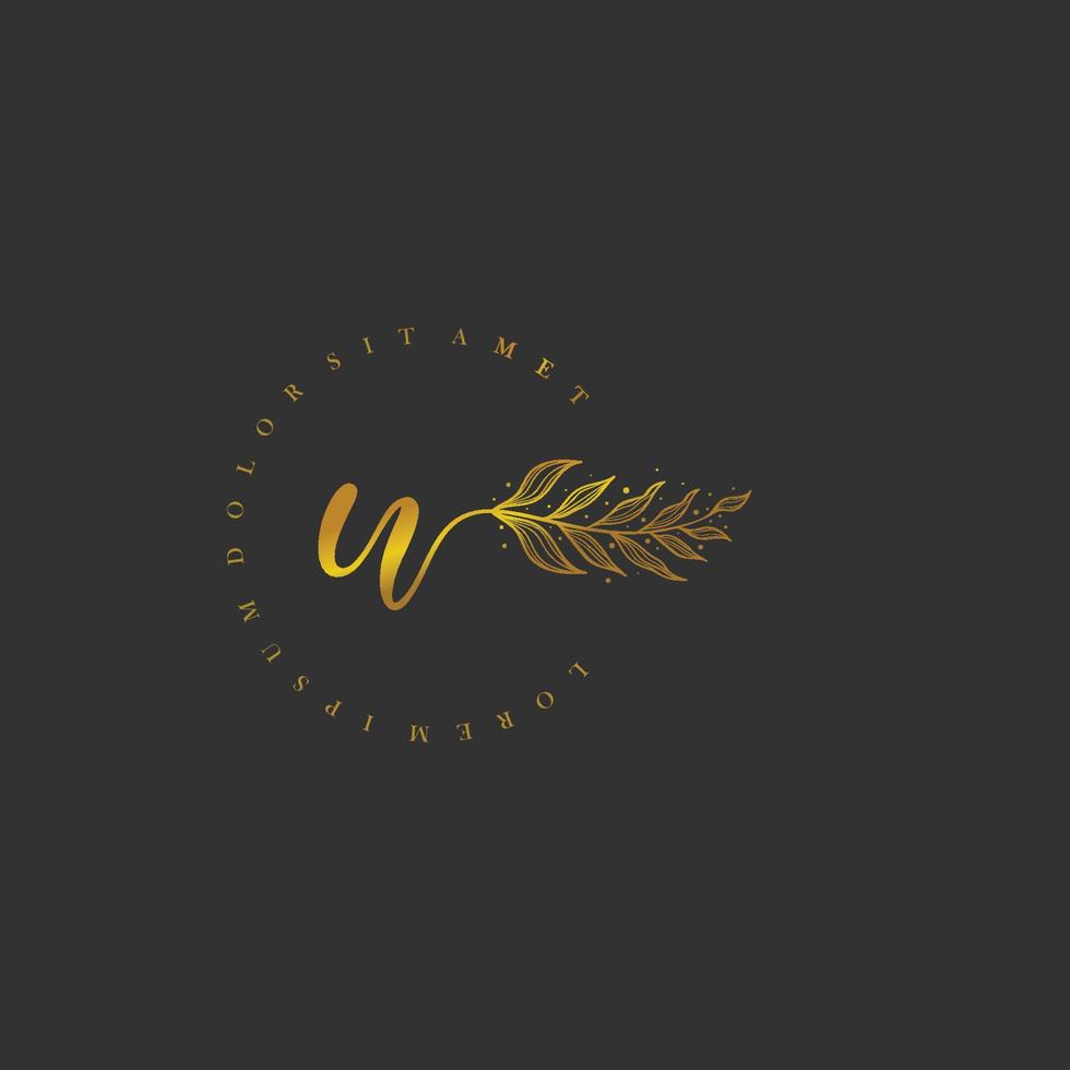 Brief u Logo Blumen- Handschrift Logo Design. Logo zum Frauen Schönheit Salon Massage kosmetisch oder Spa Marke vektor