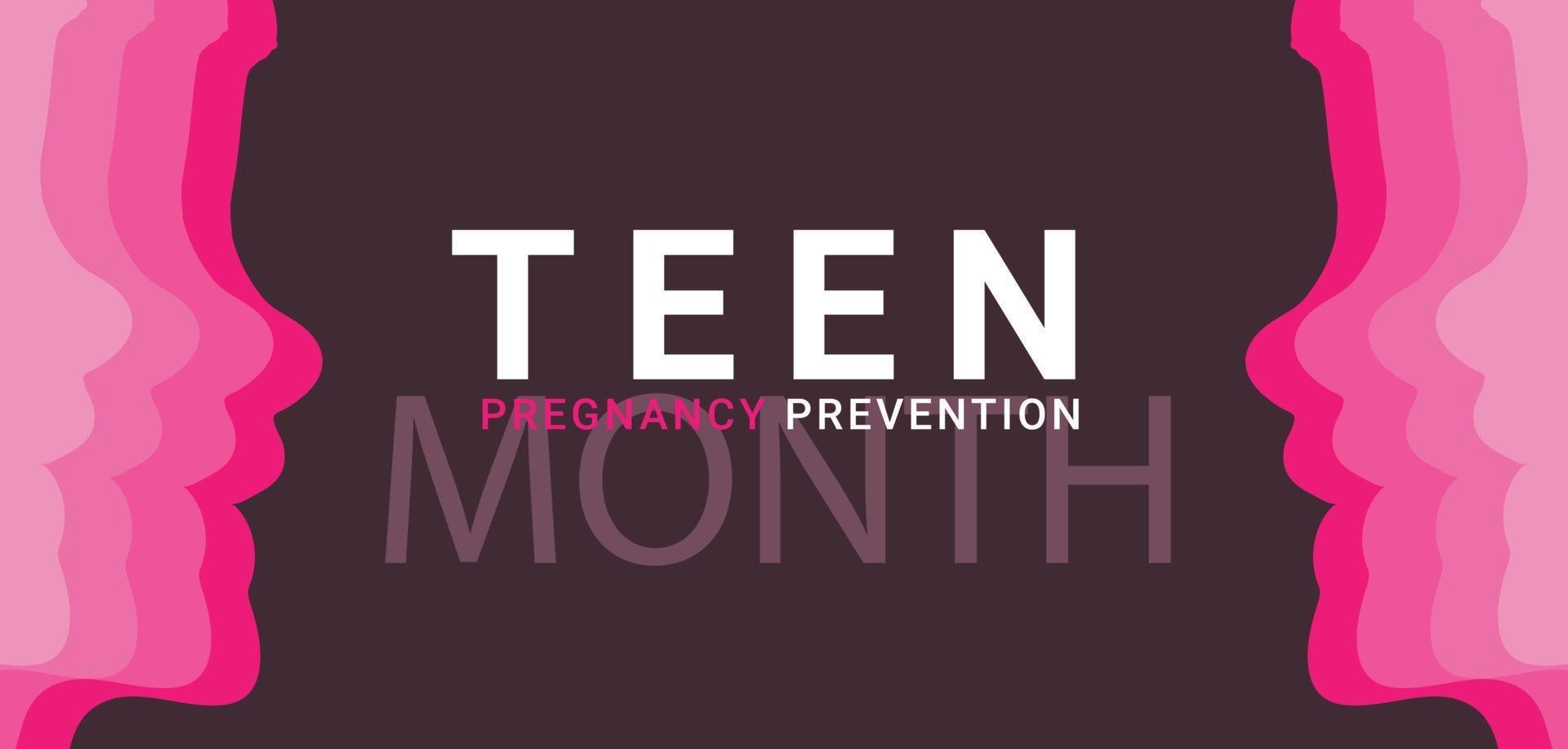 nationell tonåring graviditet förebyggande månad. mall bakgrund, baner, kort, affisch. vektor illustration