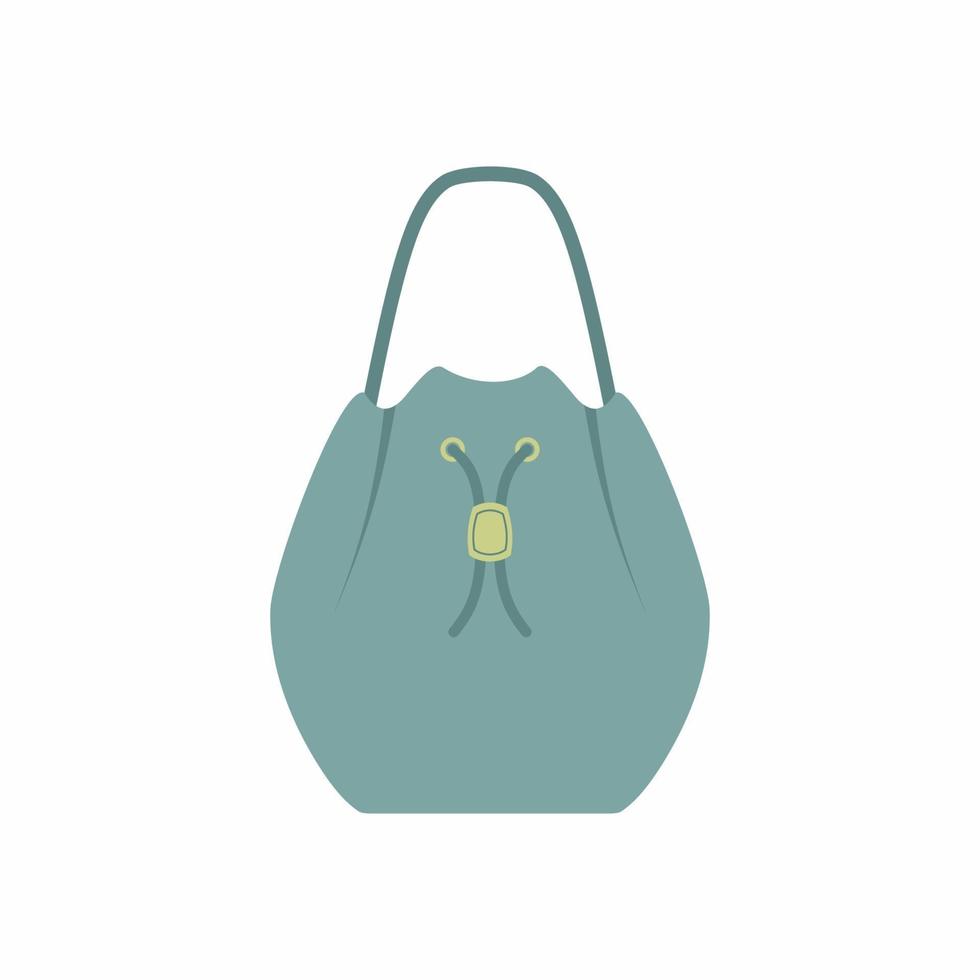 Eimertasche Vektor-Symbol. stilvolle Frauentasche mit hellgrauer Farbe lokalisiert auf weißem Hintergrund. einfache modeaccessoires für damen konzept. flacher Cartoon-Stil. Vektorillustration vektor