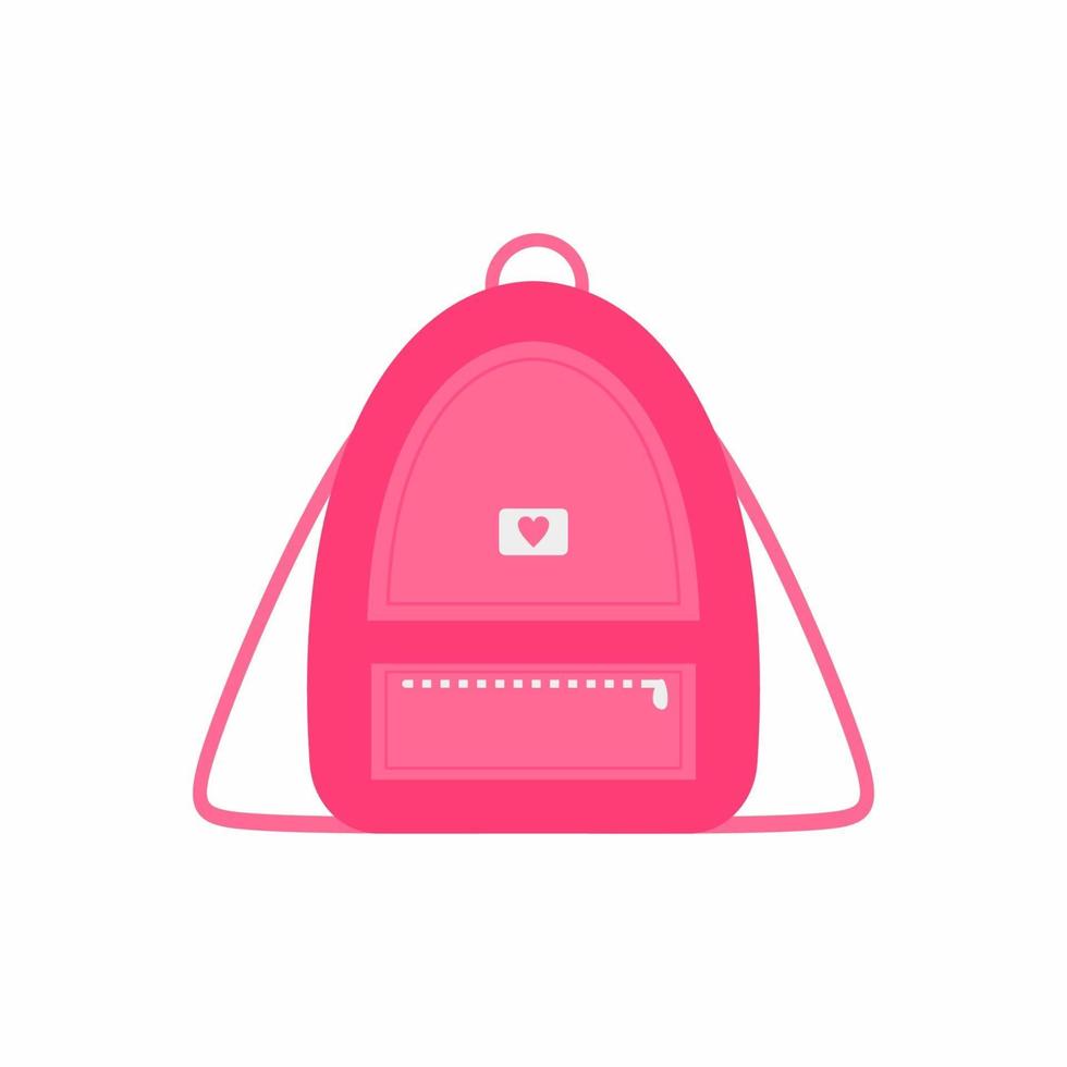 kvinnlig väska ikon i rosa färg isolerad på vit bakgrund. fashionabla mini ryggsäck för hangout, kvinnliga tillbehör. feminin väska tema. platt stil trendig modern vektorillustration vektor
