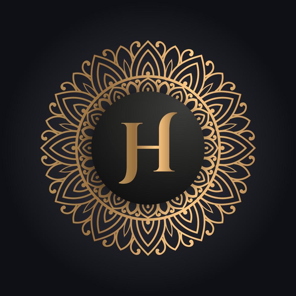 Prämie Brief h Logo Symbol Design. Luxus Schmuck Rahmen Juwel Kante Logotyp. Schönheit, Mode, Spa Symbol Logo Design vektor