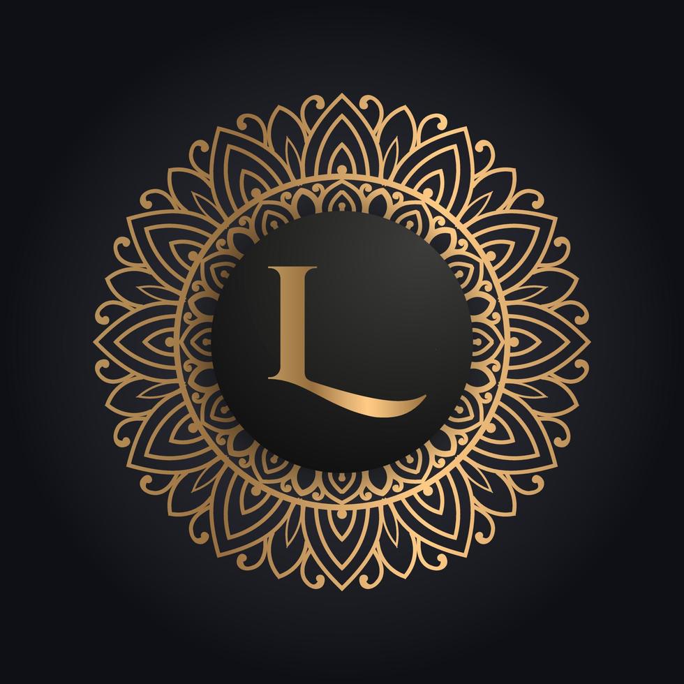Prämie Brief l Logo Symbol Design. Luxus Schmuck Rahmen Juwel Kante Logotyp. Schönheit, Mode, Spa Symbol Logo Design vektor