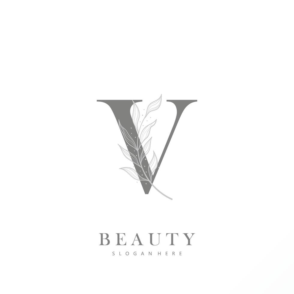 Brief v Logo Blumen- Logo Design. Logo zum Frauen Schönheit Salon Massage kosmetisch oder Spa Marke vektor