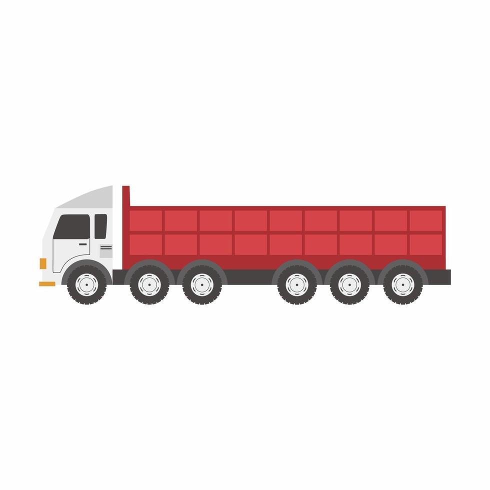 logistisches Infografik-Flachelement mit Gabelstapler im Lager, Lagerung, das Pappkartons lädt. Lastwagen für Lieferservice lokalisiert auf weißem Hintergrund. Vektor-Cartoon-Illustration vektor