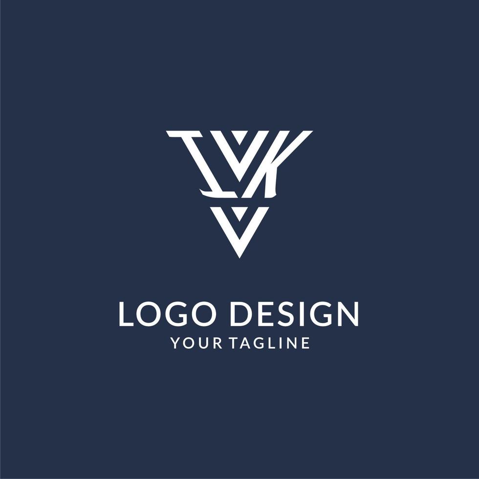 ich k Dreieck Monogramm Logo Design Ideen, kreativ Initiale Brief Logo mit dreieckig gestalten Logo vektor