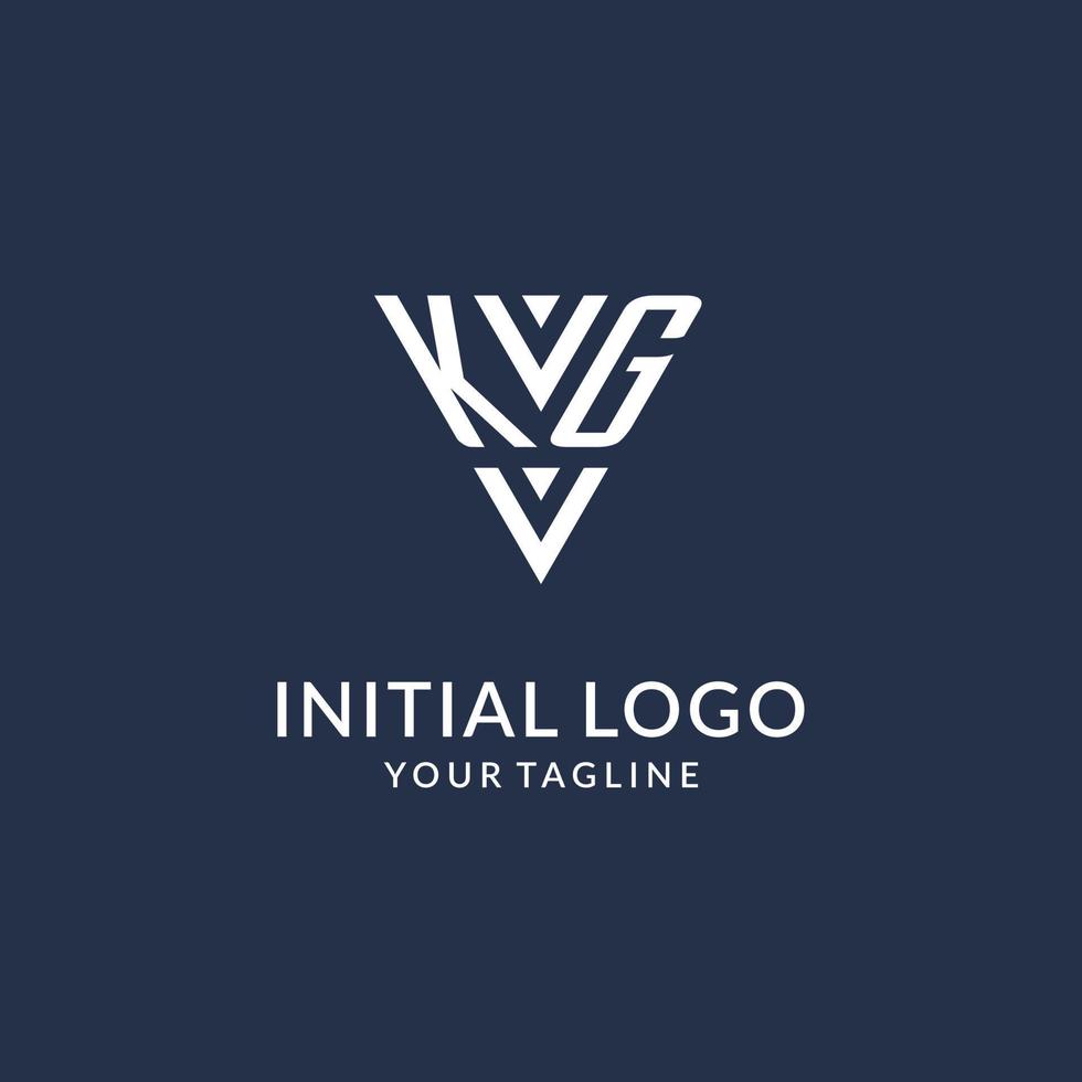 kg Dreieck Monogramm Logo Design Ideen, kreativ Initiale Brief Logo mit dreieckig gestalten Logo vektor