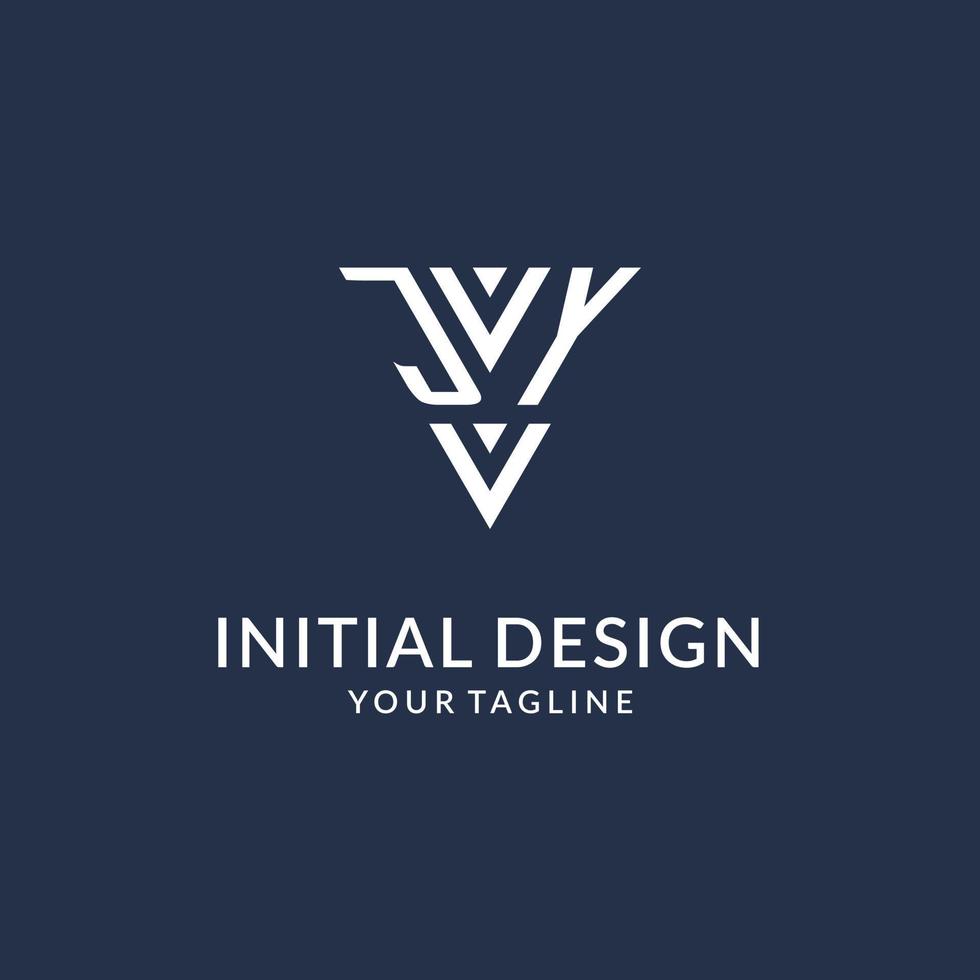 jy Dreieck Monogramm Logo Design Ideen, kreativ Initiale Brief Logo mit dreieckig gestalten Logo vektor