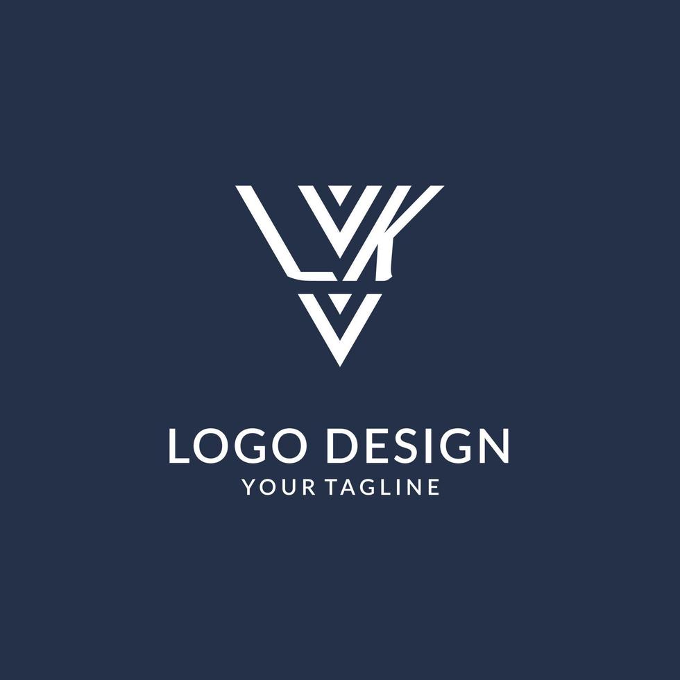 lk Dreieck Monogramm Logo Design Ideen, kreativ Initiale Brief Logo mit dreieckig gestalten Logo vektor