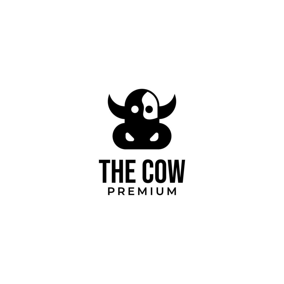 vektor huvud av en ko i en cirkel logotyp design begrepp för stock höja, kött mejeri bruka och mat