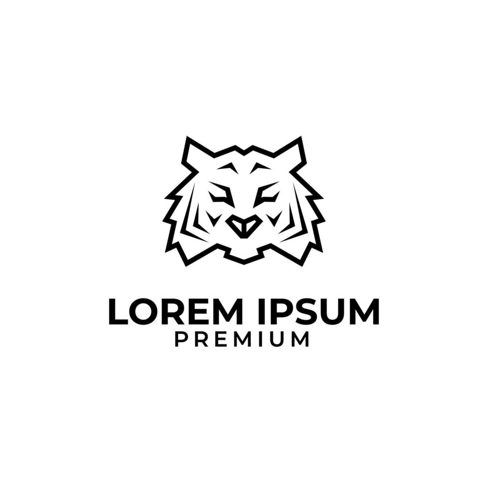 vektor tiger huvud linje logotyp design begrepp illustration aning