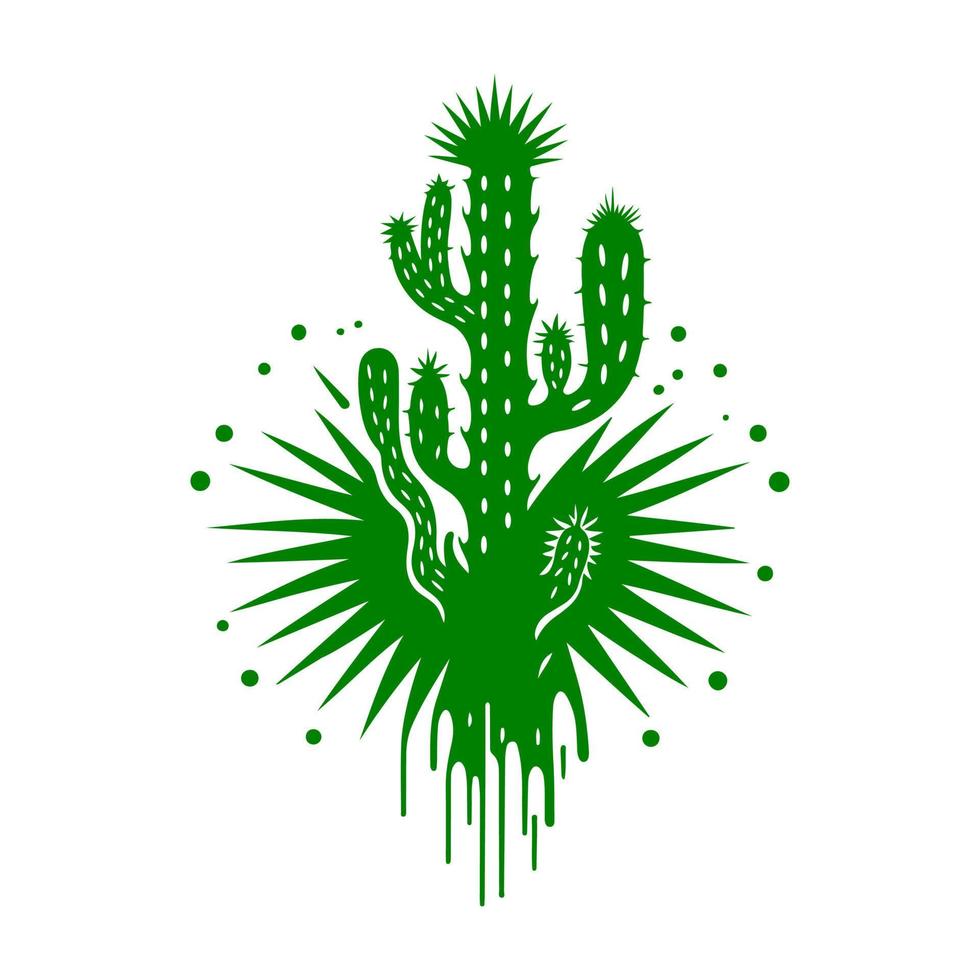 abstrakt Grün Wüste Kaktus Blume. einfach Vektor Illustration zum Logo, Emblem, Maskottchen, Zeichen, Stickerei, Laser- Schneiden.