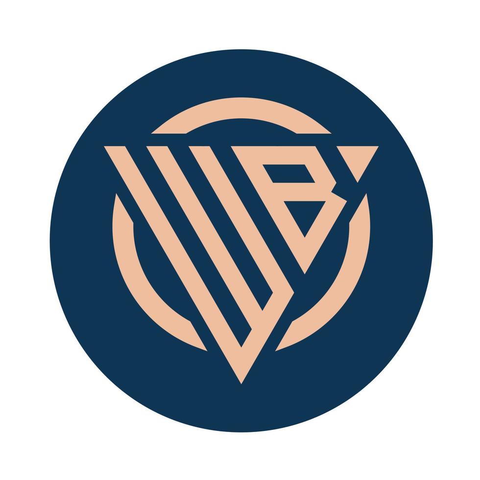 kreativ enkel första monogram wb logotyp mönster. vektor