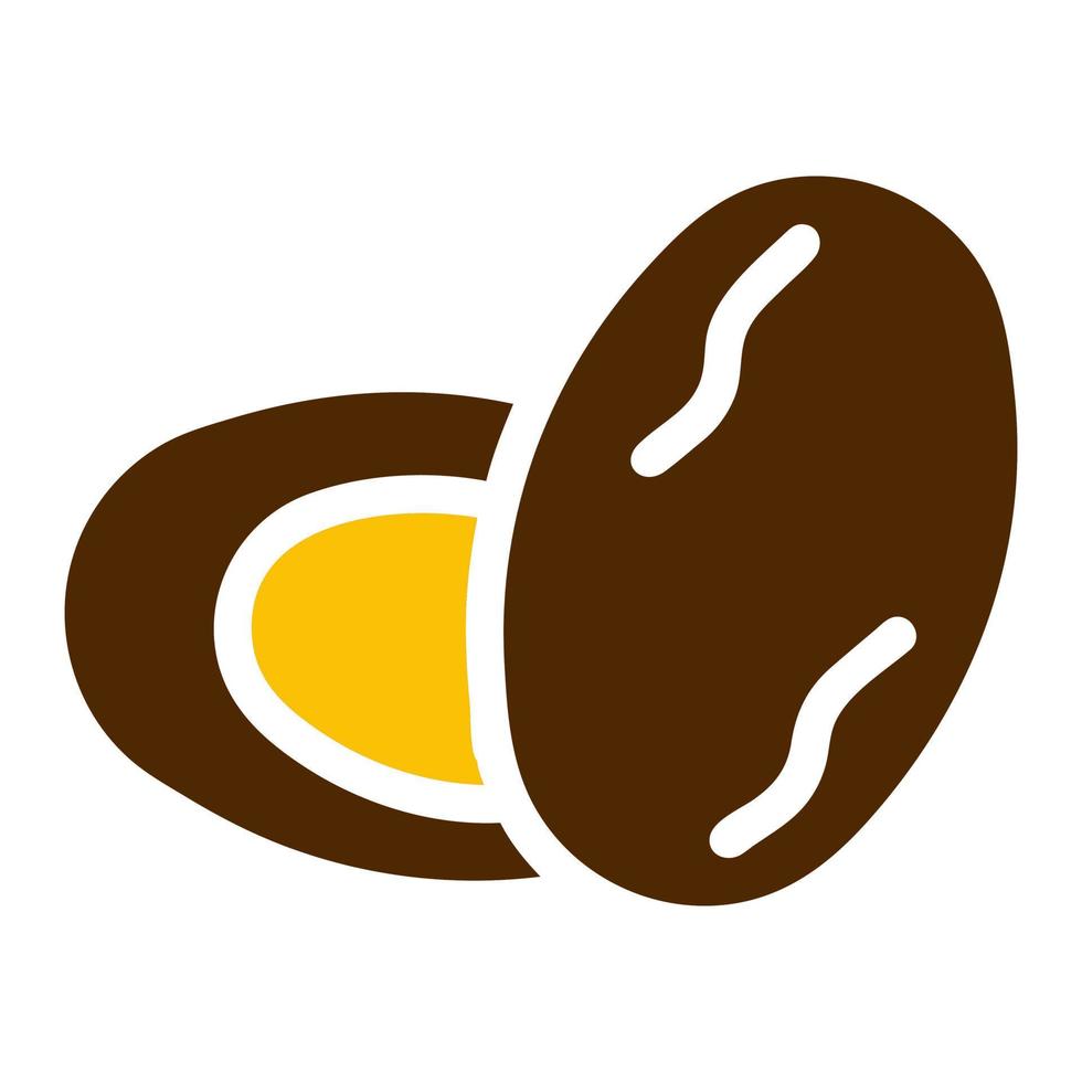 palmdates ikon fast brun gul Färg ramadan symbol perfekt. vektor
