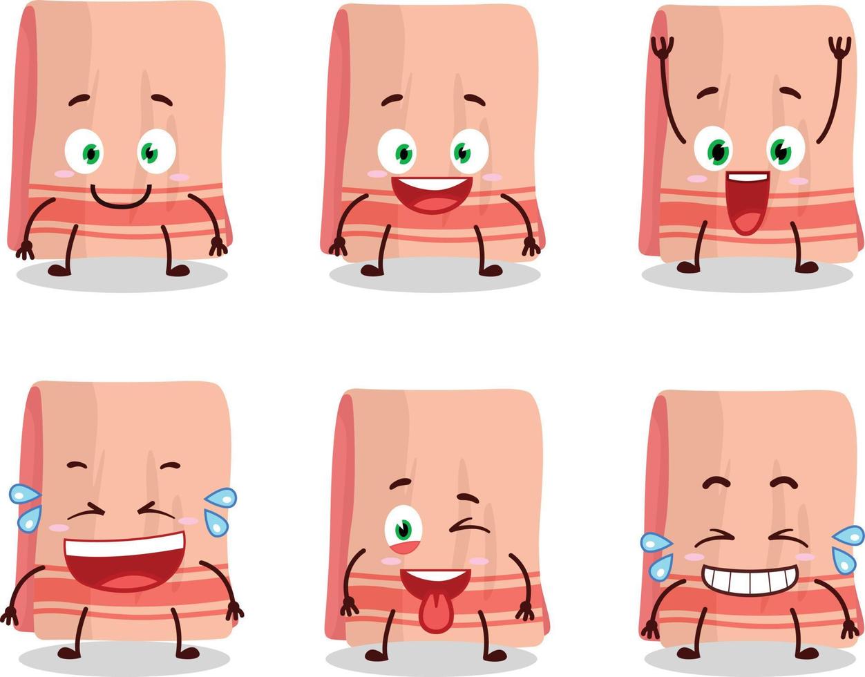 tecknad serie karaktär av handduk med leende uttryck vektor