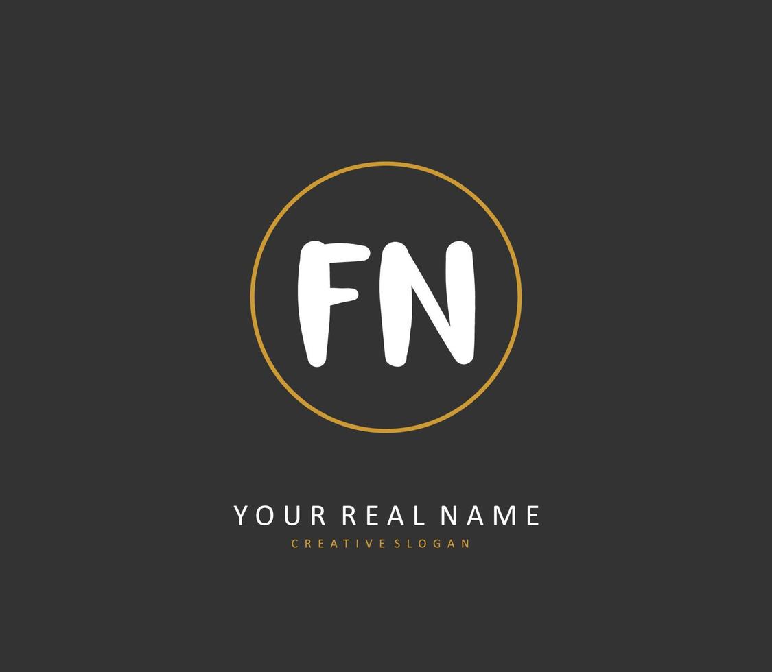 f n fn Initiale Brief Handschrift und Unterschrift Logo. ein Konzept Handschrift Initiale Logo mit Vorlage Element. vektor