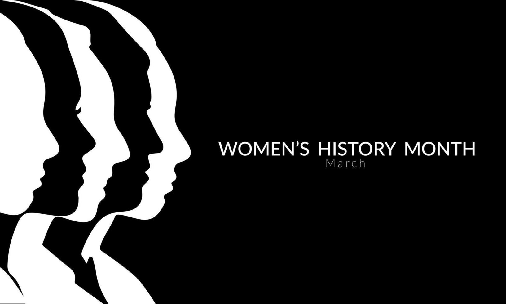 Banner für den Monat der Frauengeschichte in schwarz-weißer Farbe vektor