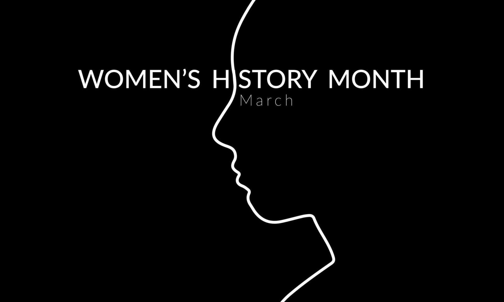 kvinnors historia månad baner i svart och vit minimalistisk stil vektor
