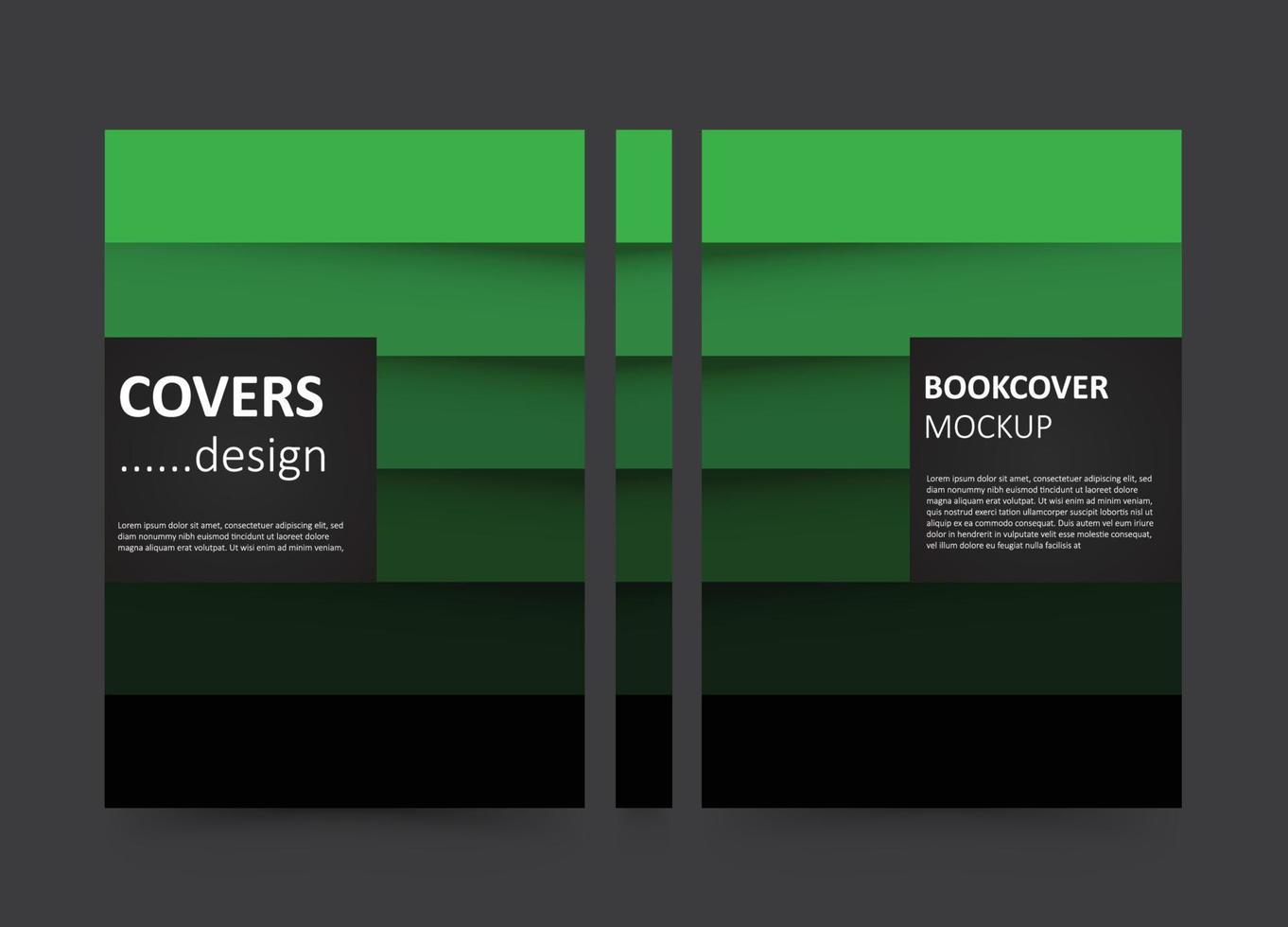 bok omslag grön nyanser realistisk design häfte omslag design vektor