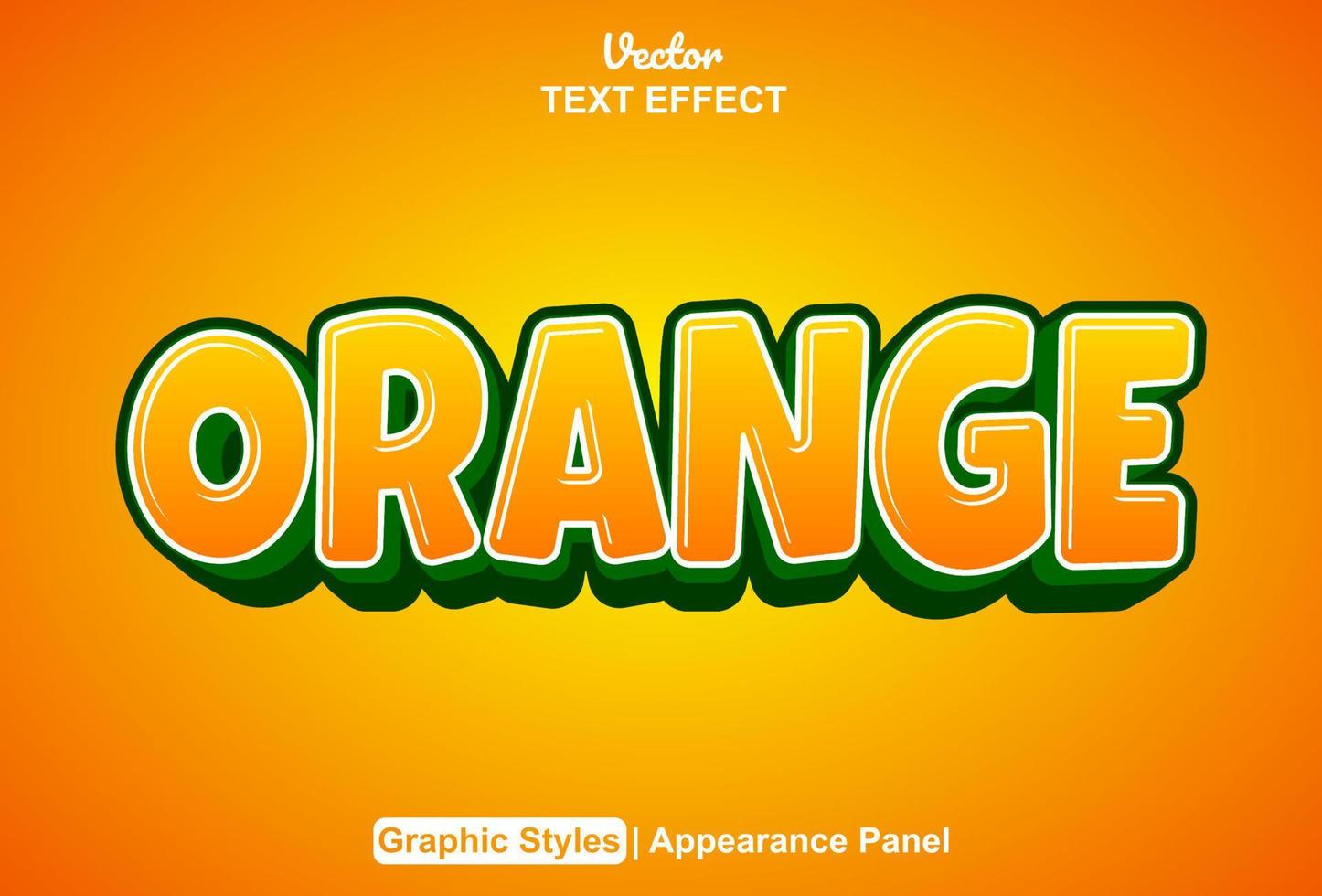 orange text effekt med grafisk stil och redigerbar. vektor