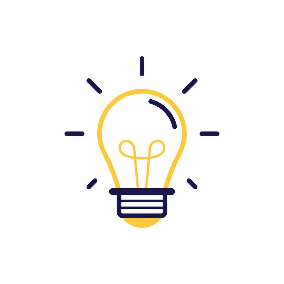 Symbol Vektor Konzept von Basic oder regulär Lampe leuchtenden und funkelnd mit gebogen Docht im einfach Linie Stil. können benutzt zum Sozial Medien, Webseite, Netz, Poster, Handy, Mobiltelefon Apps