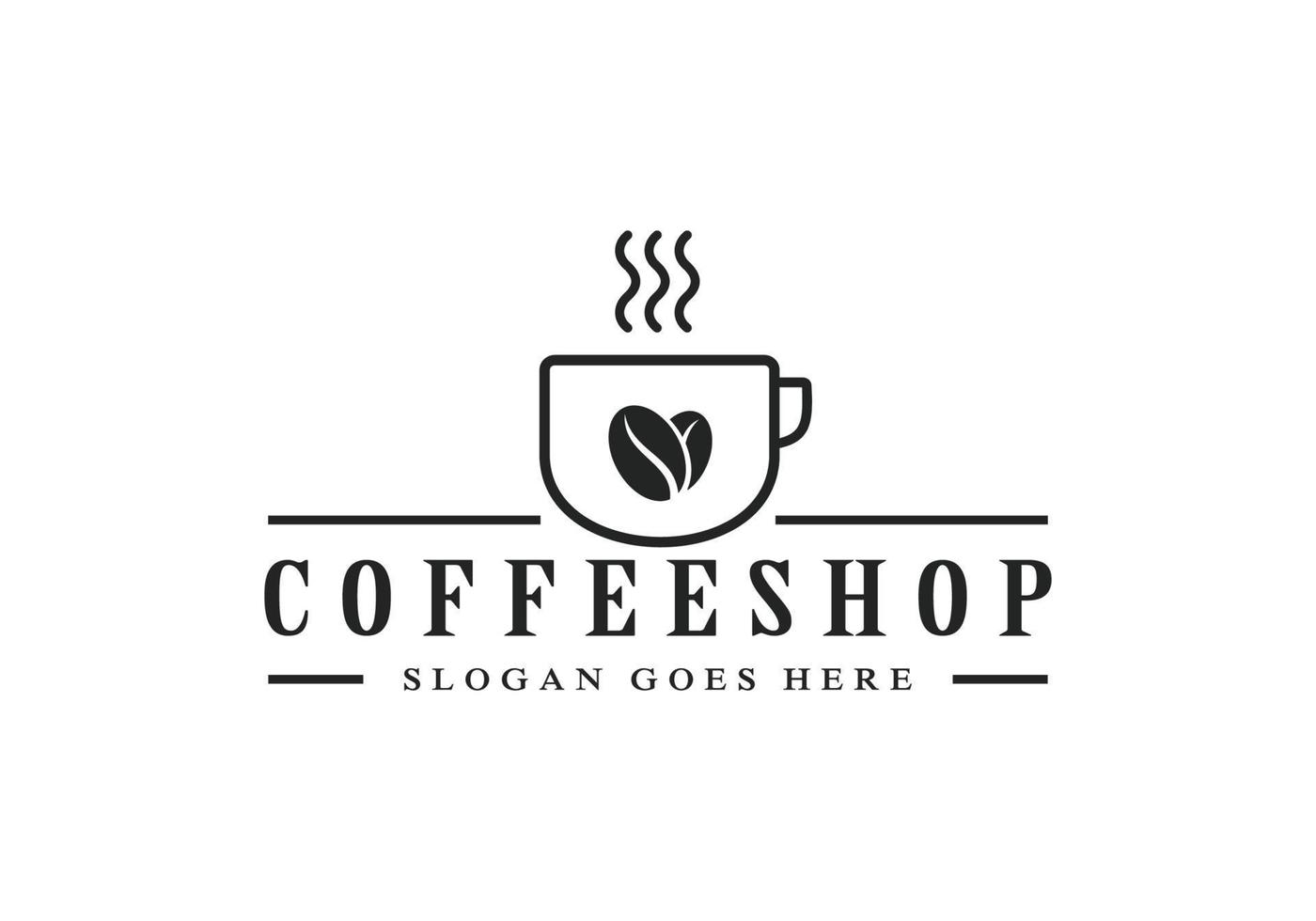 kaffe affär logotyp design illustration vektor