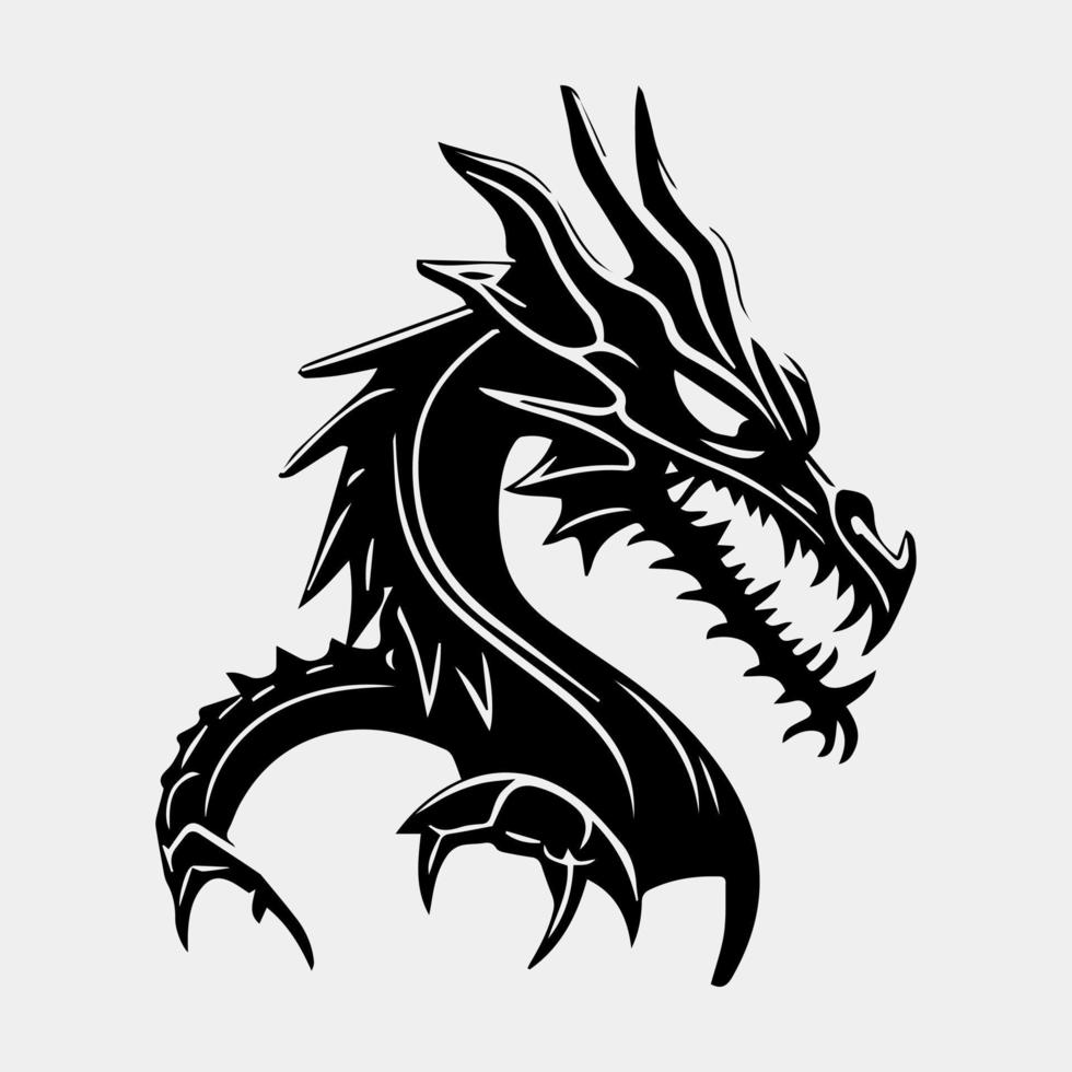 Drachen Vektor Icon Illustration Design Logo Vorlage