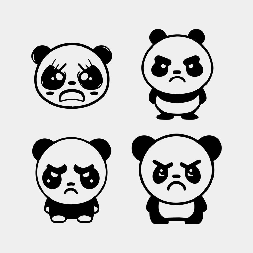 süß Panda Gesicht Vektor Symbol oder Logo Design