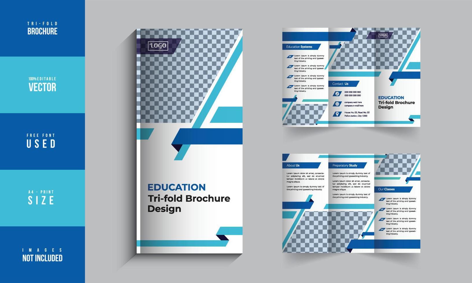 Bildung dreifach gefaltet Broschüre Vorlage Design vektor