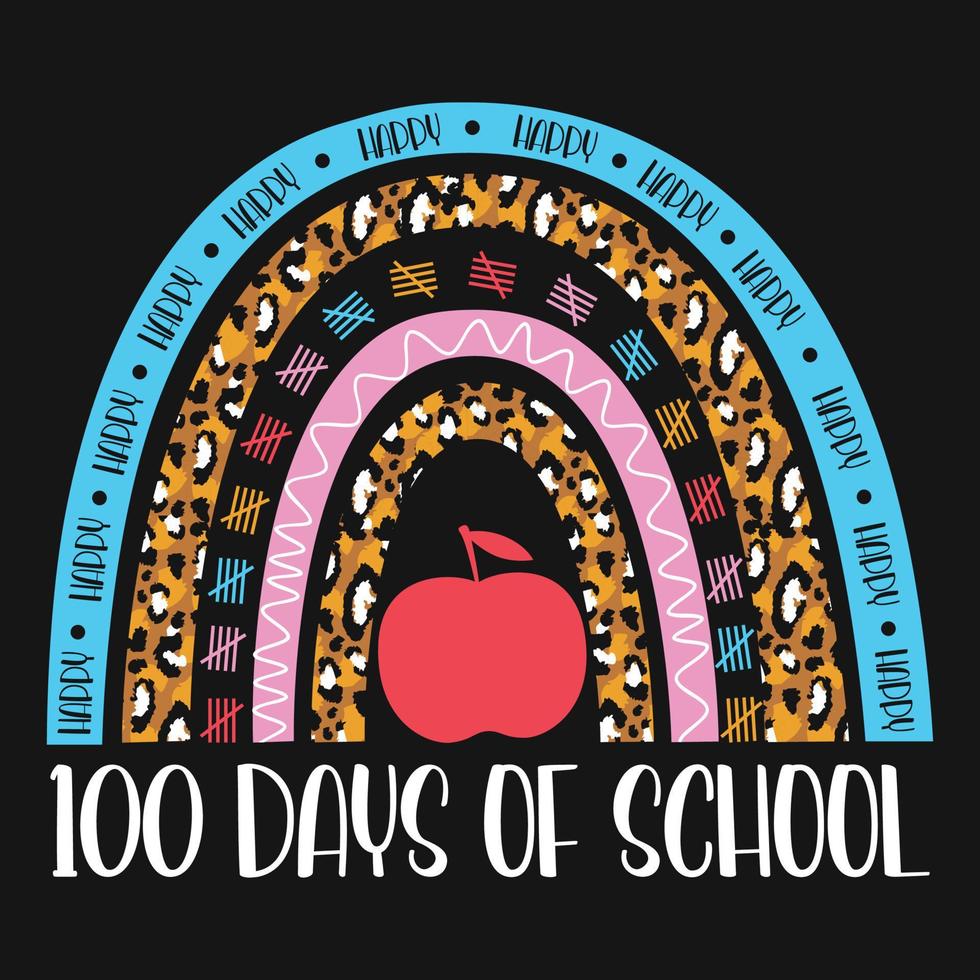 100 dagar av skola leopard t-shirt design vektor